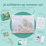 Schilderen op nummer Leeuwen Blauwe Lucht