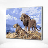 Schilderen op nummer Leeuwen Blauwe Lucht