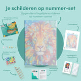 Schilderen op nummer Leeuwen Portret Gekleurd