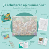 Schilderen op nummer Leeuwen met Baby