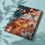 Schilderen op nummer Leeuw met Bloemen en Vrouw