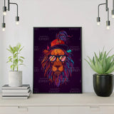 Schilderen op nummer Leeuw met Zonnebril