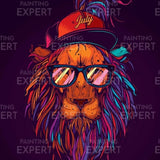 Schilderen op nummer Leeuw met Zonnebril