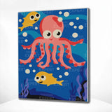 Schilderen op nummer Octopus met Visjes