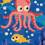 Schilderen op nummer Octopus met Visjes