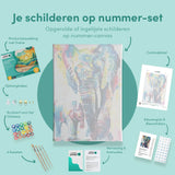 Schilderen op nummer Olifant en Baby