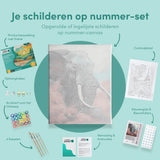 Schilderen op nummer Olifant met Roze Wolk