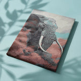 Schilderen op nummer Olifant met Roze Wolk