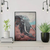 Schilderen op nummer Olifant met Roze Wolk