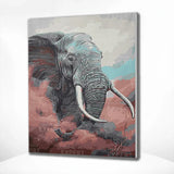 Schilderen op nummer Olifant met Roze Wolk