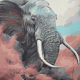 Schilderen op nummer Olifant met Roze Wolk