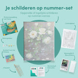 Schilderen op nummer Paarse en Witte Bloemen