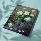 Schilderen op nummer Paarse en Witte Bloemen