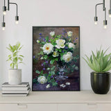 Schilderen op nummer Paarse en Witte Bloemen