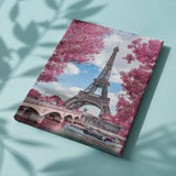 Schilderen op nummer Parijs met Roze Bomen