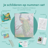 Schilderen op nummer Pauwen met Roze Bloemen