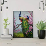 Schilderen op nummer Pauwen met Roze Bloemen