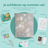 Schilderen op nummer Portret Bloemen in Blauwe Vaas