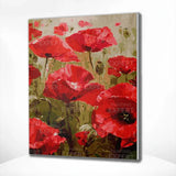 Schilderen op nummer Rode Bloemen