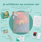 Schilderen op nummer Rode Papegaai met Blauwe Tinten