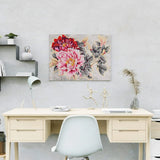 Schilderen op nummer Rode en Roze Bloemen