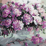 Schilderen op nummer Roze Bloemen op Tafel