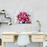 Schilderen op nummer Roze Bloemetjes met Koffiekopjes