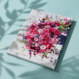 Schilderen op nummer Roze Bloemetjes met Koffiekopjes