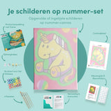 Schilderen op nummer Schattige Eenhoorn