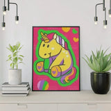 Schilderen op nummer Schattige Eenhoorn