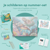 Schilderen op nummer Schildpadden met Vissen in de Zee