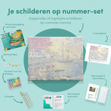 Schilderen op nummer Schip bij Stadje in de Zee