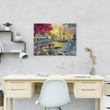 Schilderen op nummer Schip bij Stadje in de Zee