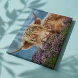 Schilderen op nummer Schotse Hooglander met Bloemen