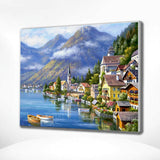 Schilderen op nummer Stadje bij de Bergen