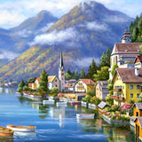 Schilderen op nummer Stadje bij de Bergen