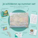 Schilderen op nummer Stadje met Boot