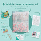 Schilderen op nummer Stad met Bloemen