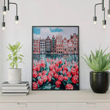 Schilderen op nummer Stad met Bloemen