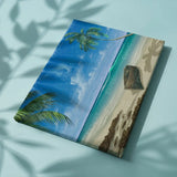 Schilderen op nummer Strand met Bootje en Zee