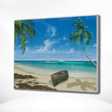 Schilderen op nummer Strand met Bootje en Zee