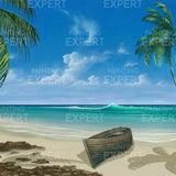 Schilderen op nummer Strand met Bootje en Zee