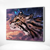Schilderen op nummer Tijger met Blauwe Vlinder