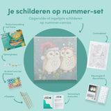 Schilderen op nummer Uilen Kerstmis