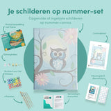 Schilderen op nummer Uil met Bloemen