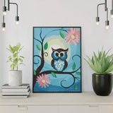 Schilderen op nummer Uil met Bloemen