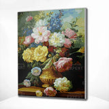 Schilderen op nummer Vaas met Gekleurde Bloemen