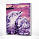 Schilderen op nummer Verliefde Dolfijnen