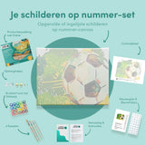 Schilderen op nummer Voetbal Groen Geel
