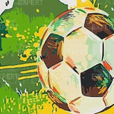 Schilderen op nummer Voetbal Groen Geel